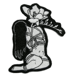 tied up girl with freesia flower - patch